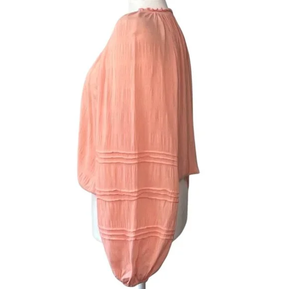 SANCTUARY | Pre-Loved Coral Boho Cinch Waist Blouson Top – Size Medium - Picture 3 of 8